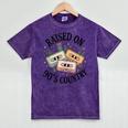 Raised On 90's Country Music Lover Nostalgia Retro Vibe Mineral Wash Tshirts Mineral Purple