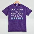 Now I Can Retire Son College Graduation Retirement Mineral Wash Tshirts Mineral Purple