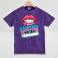 Retro 80s And 90s Cassette Perfect For Nostalgia Mineral Wash Tshirts Mineral Purple