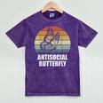 Retro Antisocial Butterfly Shirt For Introverts Mineral Wash Tshirts Mineral Purple Retro Antisocial Butterfly Shirt For Introverts Mineral Wash Tshirts Mineral Purple