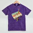 Retro Cassette Tape & Pencil Rewind Nostalgia Party 80s 90s Premium Mineral Wash Tshirts Mineral Purple