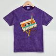 Retro Cassette Tape & Pencil Rewind Nostalgia Party 80s 90s Mineral Wash Tshirts Mineral Purple