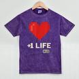 Retro Gamer 1 Life Pixel Heart – 8-Bit Gaming Nostalgia Mineral Wash Tshirts Mineral Purple