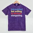 Retro Introverted But Willing Stargazing Lover Mineral Wash Tshirts Mineral Purple