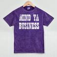 Retro Mind Ya Business Vintage Love Privacy Introvert Mineral Wash Tshirts Mineral Purple