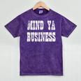 Retro Mind Ya Business Vintage Love Privacy Introvert Mineral Wash Tshirts Mineral Purple