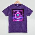 Retro Nostalgia Vaporwave- Error 404 Mineral Wash Tshirts Mineral Purple