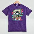 Retro Old Cassette Tape Cartoon With Walker Nostalgia Premium Tri-Blend Mineral Wash Tshirts Mineral Purple