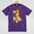 Retro Pop Art Vintage Style Blonde Psychedelic 50s Nostalgia Mineral Wash Tshirts Mineral Purple