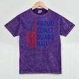 Retro Proud Coast Guard Dad Graduation Dad Usa Flag Outfit Mineral Wash Tshirts Mineral Purple