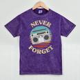 Retro Radio Never Forget Nostalgia Vintage Mineral Wash Tshirts Mineral Purple