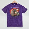 Retro Tech Stack 80s 90s Nostalgia Analog TV Cameras Mineral Wash Tshirts Mineral Purple