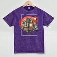 Retro Tech Stack 80s 90s Nostalgia Analog TV Cameras Mineral Wash Tshirts Mineral Purple