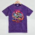 Retro Graphic Print With a Touch Of Nostalgia Mineral Wash Tshirts Mineral Purple