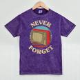 Retro TV Never Forget Nostalgia Vintage Mineral Wash Tshirts Mineral Purple