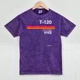 Retro VHS Tape Graphics 80s 90s Nostalgia Costume Mineral Wash Tshirts Mineral Purple