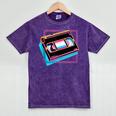 Retro VHS Vaporwave Video Cassette Nostalgia Geek Chic Mineral Wash Tshirts Mineral Purple