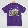 Rewind Cassette Tape Nostalgia 80s 90s Retro Music Lover Mineral Wash Tshirts Mineral Purple