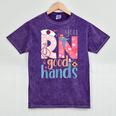 You RN Good Hands Cute Nurse Nursing Student Graduation Mineral Wash Tshirts Mineral Purple