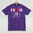 RN Nursing Student Graduation EaRNed It Mineral Wash Tshirts Mineral Purple