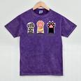 Rock Paper Scissors Hand Game Cute Paw Cat Introvert Mineral Wash Tshirts Mineral Purple