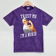 Rosie Riveter Nurse Shirt Nurse Graduation Shirt Mineral Wash Tshirts Mineral Purple