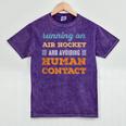 Running On Air Hockey Social Introvert Humor Vintage Mineral Wash Tshirts Mineral Purple
