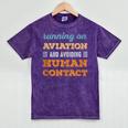 Running On Aviation Social Introvert Humor Vintage Mineral Wash Tshirts Mineral Purple