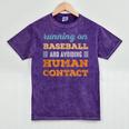 Running On Baseball Social Introvert Humor Vintage Mineral Wash Tshirts Mineral Purple