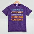 Running On Climbing Social Introvert Humor Vintage Mineral Wash Tshirts Mineral Purple