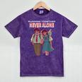 Running Together Always Connected Anime Nostalgia Message Mineral Wash Tshirts Mineral Purple