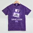 Save Icon IRL Retro Tech Humor Floppy Disk 90s Nostalgia Mineral Wash Tshirts Mineral Purple