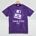 Save Icon IRL Retro Tech Humor Floppy Disk 90s Nostalgia Mineral Wash Tshirts Mineral Purple