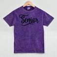 That Says Senior Cursive Script Graduation Mineral Wash Tshirts Mineral Purple