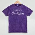 School Counselor t Shirt Teacher Graduation Outfit Idea Men Women Mineral Wash Tshirts Mineral Purple