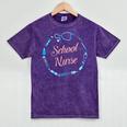 School Nurse Cute Adult Graduation Tshirt Nurses Fun Mineral Wash Tshirts Mineral Purple