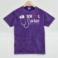 School Nurse Nursing Graduate School Graduation Mineral Wash Tshirts Mineral Purple