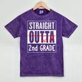 Second Grade Graduation Shirt Straight Outta 2nd Grade Mineral Wash Tshirts Mineral Purple