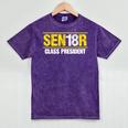 Senior 2018 Class President-School Colors Graduation Mineral Wash Tshirts Mineral Purple