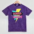 Senior 2022 Graduation Class Of 2022 Retro 90's Graduation Mineral Wash Tshirts Mineral Purple