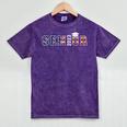 Senior 2023 American Flag USA Graduation Class Of 2023 Women Kids Men Mineral Wash Tshirts Mineral Purple