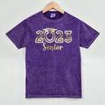 Senior 2023 Elegant Bling Graduation Senior 2023 Graduate Mineral Wash Tshirts Mineral Purple