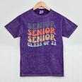 SENIOR 2023 Retro Class Of 2023 Seniors Graduation 23 Hippie Mineral Wash Tshirts Mineral Purple