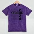 Senior 2024 Class Of 2024 Graduation 2024 Women Boy Girl Mineral Wash Tshirts Mineral Purple
