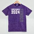 Senior 2024 Class Of 2024 Seniors Graduation 2024 Senior 24 Mineral Wash Tshirts Mineral Purple