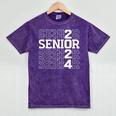 Senior 2024 Graduation Graduate Class Of 2024 Women Boy Girl Mineral Wash Tshirts Mineral Purple