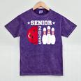 Senior 2025 Bowling Player Class Of 2025 Graduation Seniors Mineral Wash Tshirts Mineral Purple