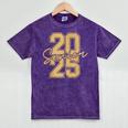 Senior 2025 Class Of 2025 Gold Senior Graduation Mineral Wash Tshirts Mineral Purple