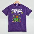 Senior 2025 Graduation Caterpillar For Kids Cute Coquette Mineral Wash Tshirts Mineral Purple