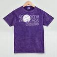 Senior 2025 Volleyball Mom High School Graduation Outfit Pro Mineral Wash Tshirts Mineral Purple